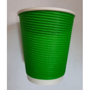 Стакан гофрований паперовий зелений 430 мл 100шт (d=90)